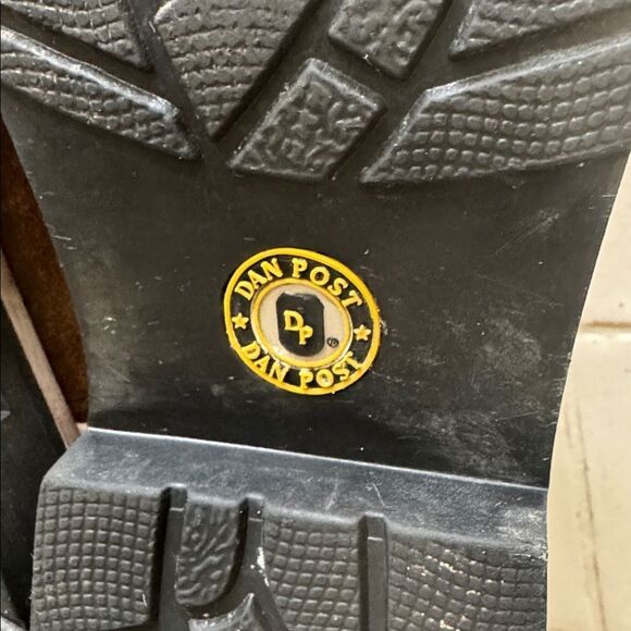 Dan Post Youth Cream and Brown Leather Western Boots Pull On Children’s Size 2 D - Picture 11 of 12